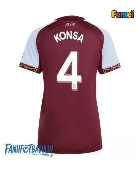 Aston Villa Ezri Konsa #4 Tricou Fotbal Replică 2025-26 Femei Acasa